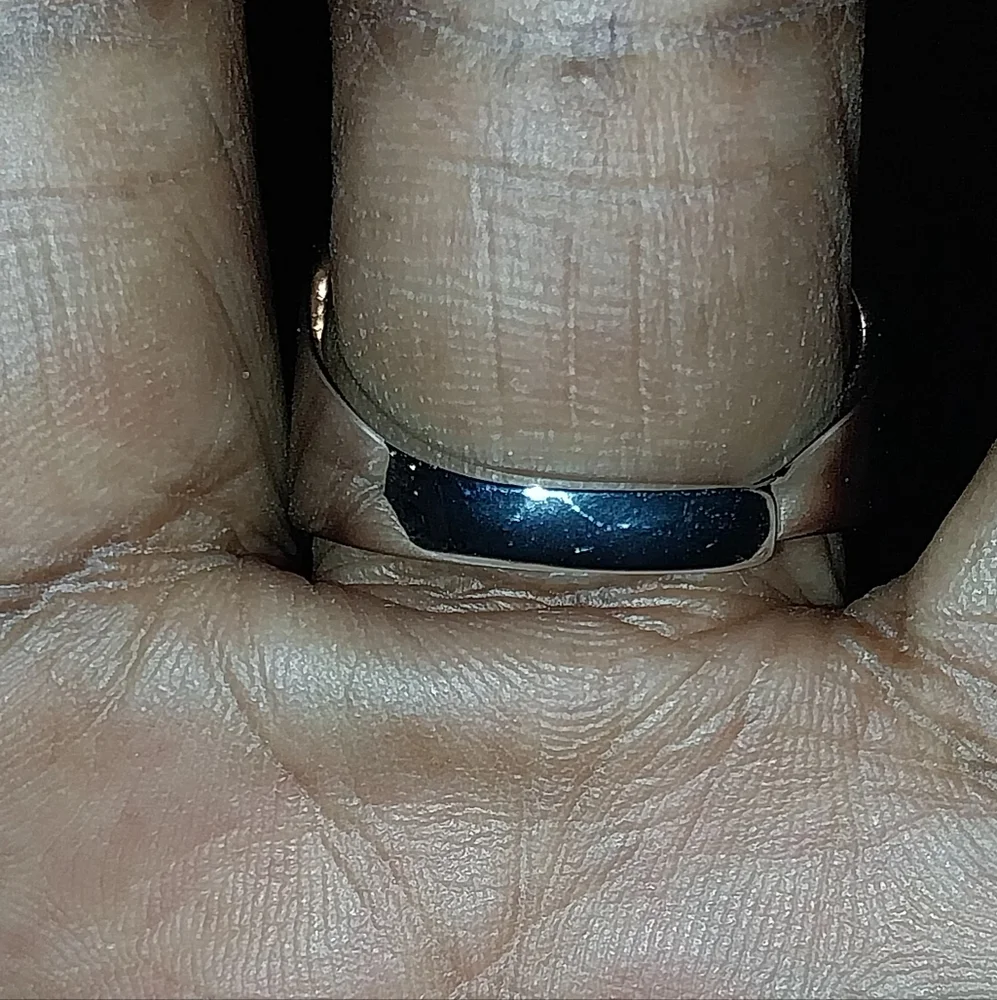 Men's 925 Silver Adjustable Ring with Blue Sapphire Gemstone